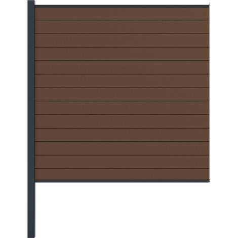 Kit de valla de aluminio - lamas marrones y postes antracita para empotrar, 2 entradas, 1,8 m, Modula KORDO (1/3)
