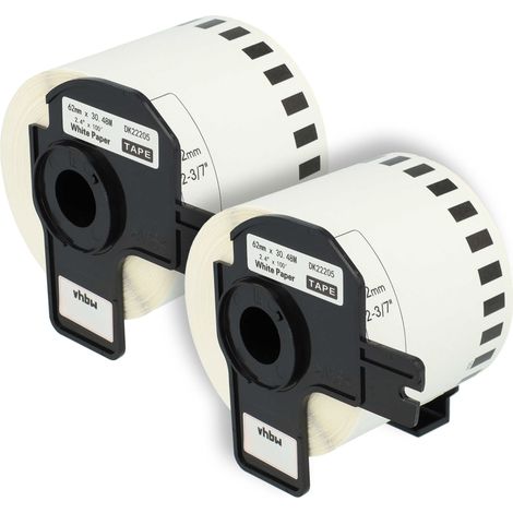 vhbw 2x Etiketten-Rolle mit Halter 62mm x 30,48m (1 Etikette) kompatibel mit Brother PT QL-710W, QL650TD, QL-700, QL-710 Etiketten-Drucker (1/5)
