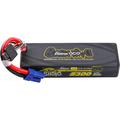 Batería Lipo Gens ace G-Tech de 5300 mAh, 7,4 V, 100C, 2S1P con EC5 (1/4)