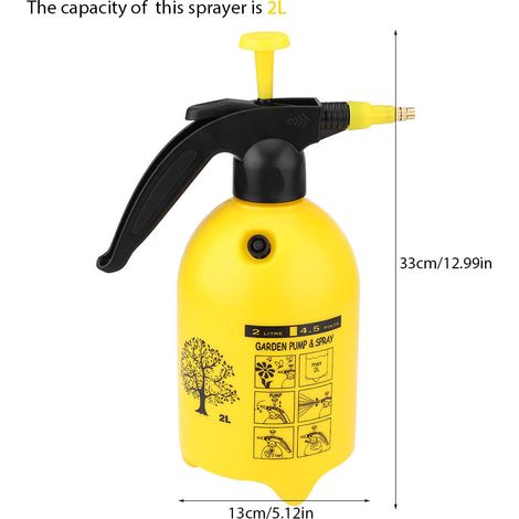 Pulvérisateur d'eau portable à pression, facile à déclencher, pour l'arrosage des plantes de la maison et du jardin, 2 L (1/5)