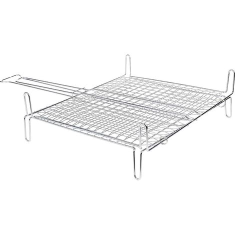Graticola doppia rete bombata per barbecue in acciaio - 22x27 cm