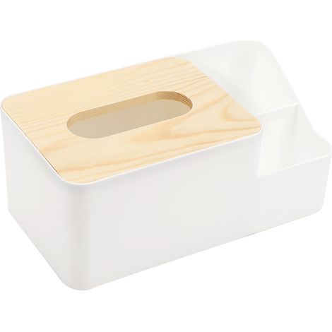 Praktische Aufbewahrungsbox für Papier, Fernbedienung und Taschentücher mit Deckel für den Schreibtisch im Homeoffice (klein) (1/5)