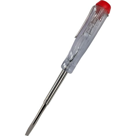 Cacciavite Cercafase 100–500V AC Punta 3mm Lunghezza 130mm con Indicatore al Neon, Impugnatura Isolata Trasparente, Tester di Tensione