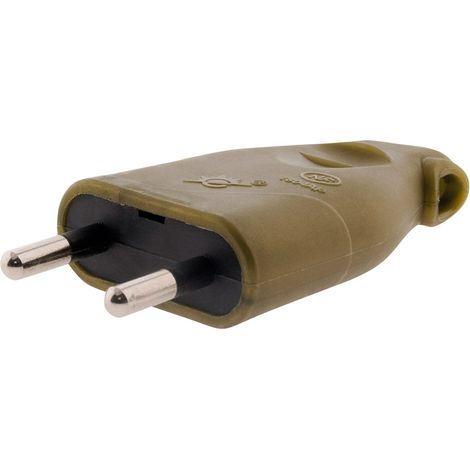 Zenitech – Fiche électrique mâle 2P 6A latérale – Puissance 1380W sous 230V – Compatible H03VVH2-F 2x0,75 mm² – Norme NF