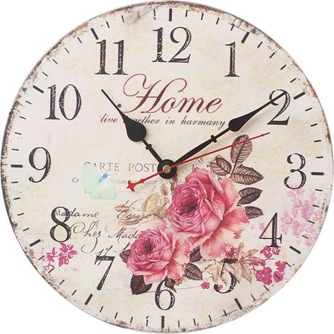 Horloge Murale - Bois 30 Cm - Silencieuse Sans Tic Tac - Pour Salon Chambre Bureau Cuisine - 1 Unite (1/5)