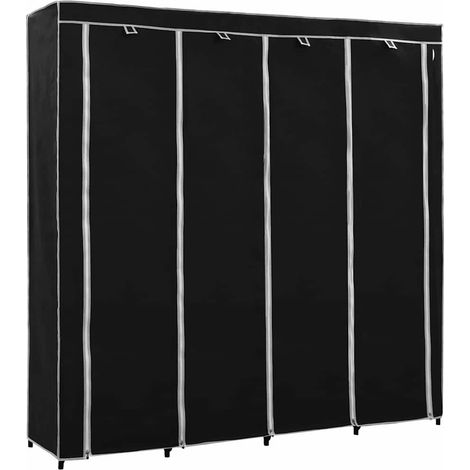 Guardaroba con 4 Scomparti Nero 175x45x170 cm vidaXL