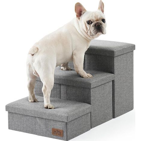 Dreistufige Hundetreppe, faltbar mit Stauraum, strapazierfähiges Material, für Bett oder Sofa (1/5)