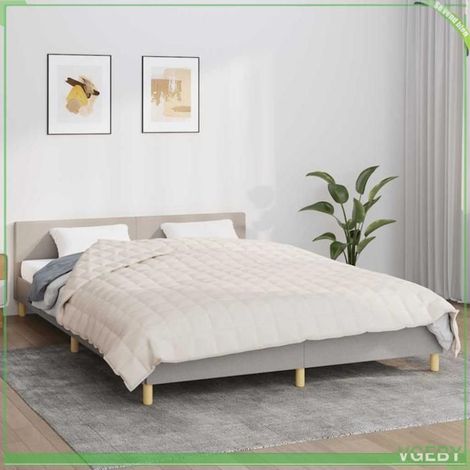 Couverture lestée - FAFЕISY - 350761 - 200x200 cm - 13 kg - Crème clair (1/5)