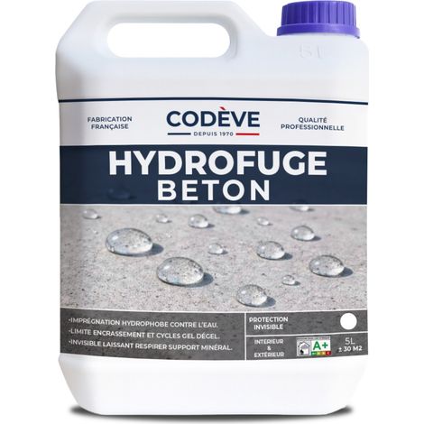 Hydrofuge Beton - 5 L - Codeve Bois - Béton Contre Les Infiltrations En Intérieur Et Extérieur.