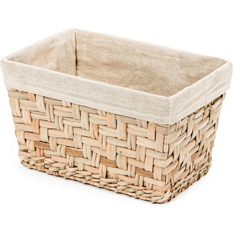 Panier de rangement naturel taille S - COMPACTOR - 28.5 x 18.5 x H.16.5 CM - Naturel et blanc