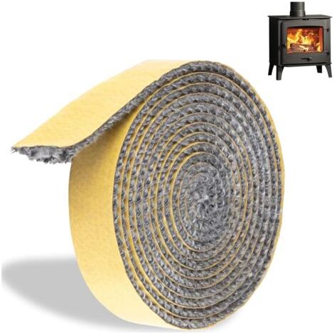 Joint Insert Cheminée, Joint de Cheminée Autocollant, Joint Fibre Verre Plat Joint de Poêle à Bois Joint pour Insert de Cheminée pour Poêles de Cheminée (2mm x 15mm x 2m) (1/5)