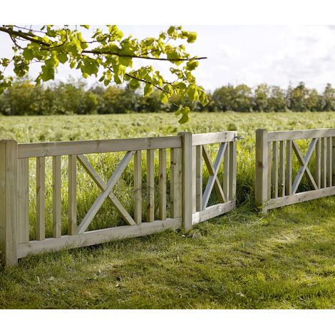 Plus Zaun Rom Holz 150 × 75 cm natur