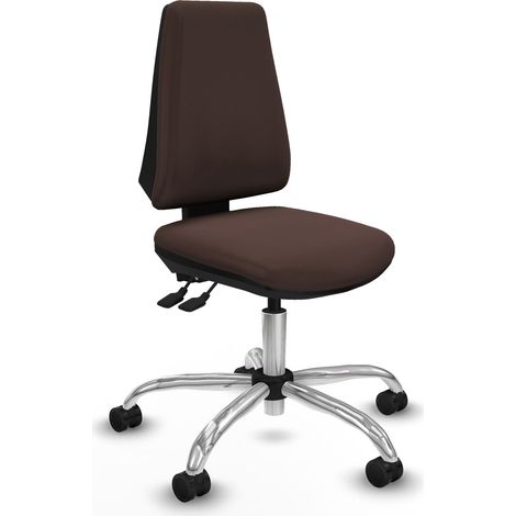 Elche AS similpiel marrón oscuro base cromada ruedas nailon 65mm (1/5)