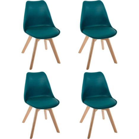 Lot de 4 Chaises Design "Baya" 81cm Bleu (1/3)