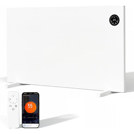 Jiubiaz Panel calefactor infrarrojo híbrido 750 W WiFi App mando táctil pared y suelo (1/5)
