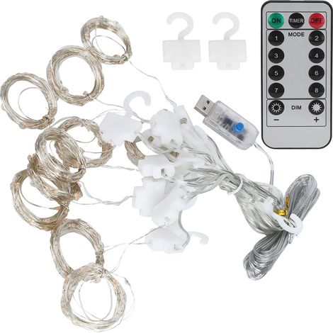 3x3 m USB-Lichterkette für Fenster und Vorhänge mit Fernbedienung für festliche Weihnachtsdekoration (1/5)