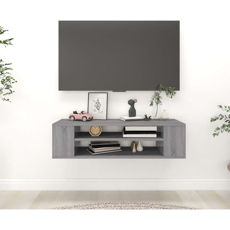 vidaXL Pensile Porta TV Grigio Sonoma 100x30x26,5 cm Legno