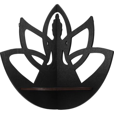 Étagère d'angle Lotus, étagère murale d'angle, étagère flottante en bois, étagère pour boules de cristal (1/5)