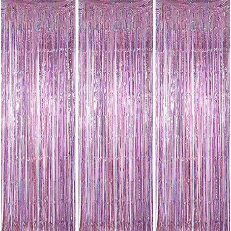 Lot de 3 rideaux à franges pour décoration de fête, mariage, remise de diplômes, anniversaire, Noël, etc. 1 x 2 m (1/5)