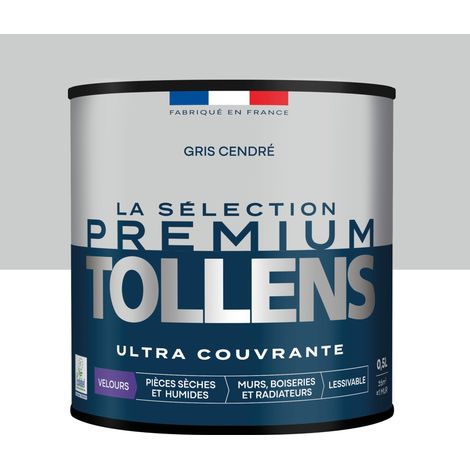 Tollens - Peinture intérieure couleurs - La Sélection Premium Velours - Ultra Couvrante - Gris Cendré 0,5 L - 6m²