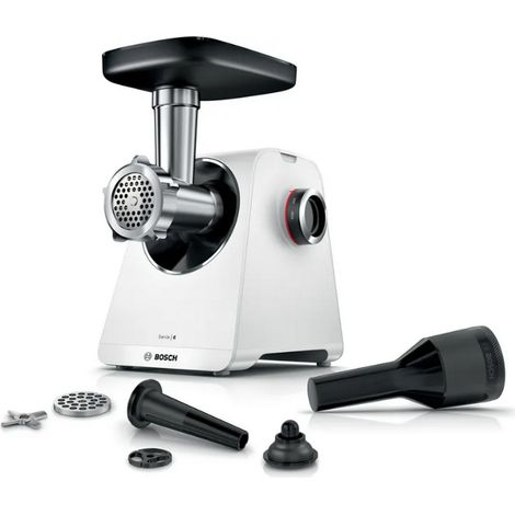 Cortadora de carne de acero inoxidable 2100W, potencia 500W, capacidad 3,5 kg/min, 2 rejillas, 2 discos, kit de salchichas, kit Kebe - Bosch Pem