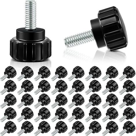 40 vis moletées à oreilles en acier au carbone, noires, rondes, à visser. (1/5)