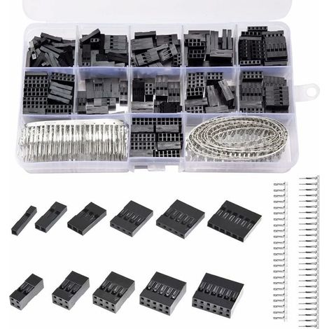 Kit de 620 connecteurs dupont 2.54mm JST SM mâle/femelle – 1 à 6 broches – Pour câblage électronique – Boîte de rangement incluse (1/5)