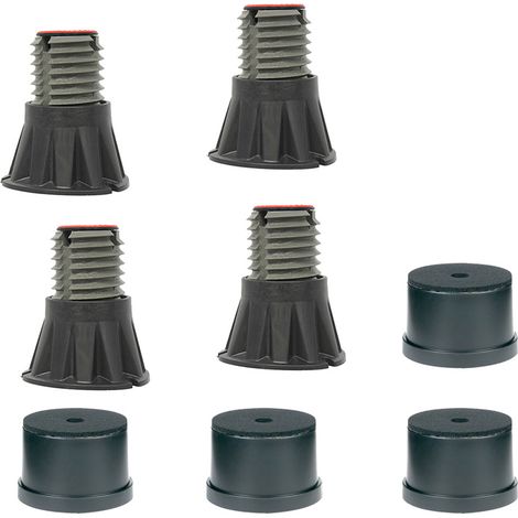 Lazer – Pied stabilisateur de bac à douche – Lot de 4 pieds réglables de 68 à 125 mm – Grande surface d’appui antidérapante – Supporte jusqu’à 250 kg par pied