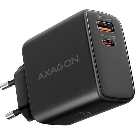 CARGADOR MÓVIL PARED USB 45W/GAN 2 PUERTOS ACU-PQ45 AXAGON (1/5)