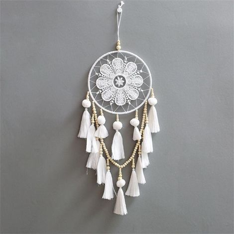 Tenture Capteur De Rêves Blanc Grande Boho Décoration, Wanddeko Tapisserie Tissée, Décoration De La Maison Chic Home Decor Cadeaux, Balkondeko, Décoration Chambre, (1/5)
