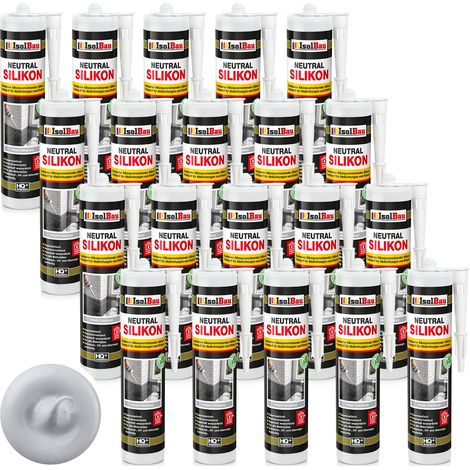 IsolBau Neutral Silicone Light Gray Neutralsilikon 20 x 300ml (1/5)