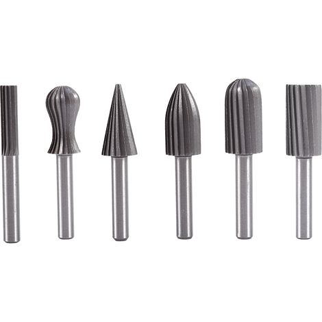 6pcs/lot 6mm 1/4" Hss Rotary Files Burr Drill Rotary Rasp Electric Grinder Set