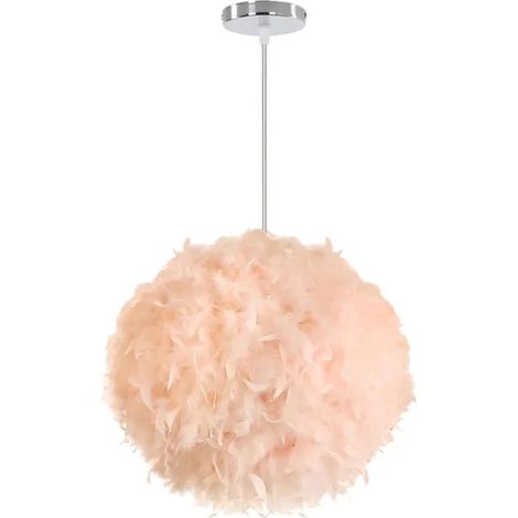 Lustre Moderne Champagne,E27 Suspension Luminaire en Plume 30cm Style Nordique pour Salon Chambre (1/5)