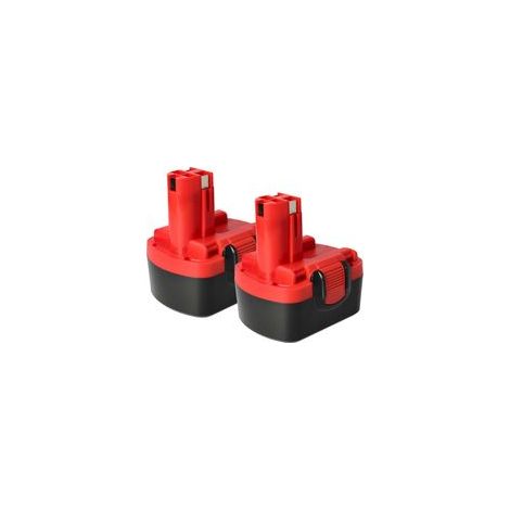 Batterie 2x 3000 mAh NiMH 14,4 V compatible Bosch GSB 14.4, GSR 14.4V-2B, GLI 14.4V Autonomie prolongée pour outils électriques - 2 X (1/4)
