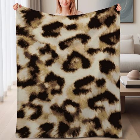 Couverture de lit en polaire, jeté doux et chaud pour le printemps, légère et luxueuse en microfibre de polyester, décoration pour chambre et salon, cadeau attentionné pour lui et elle,6080 pouces (1/4)