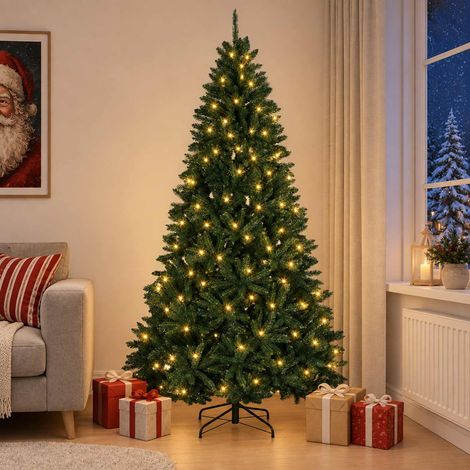 vidaXL Árbol de Navidad artificial con ramas articuladas 210 cm (1/5)