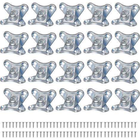Lot de 20 petites entretoises d'angle amovibles en alliage de zinc Papillon Code d'angle robuste Installation facile Équerres métalliques à angle droit Ferrures de meubles (1/4)