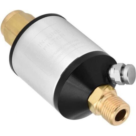 Inlet and Outlet Air Compressor Filter 1/4"NPT Water Separator Air Compressor Dryer with Drain Valve for Pneumatic Tools Plasma Cutters Air Lines (1/4)
