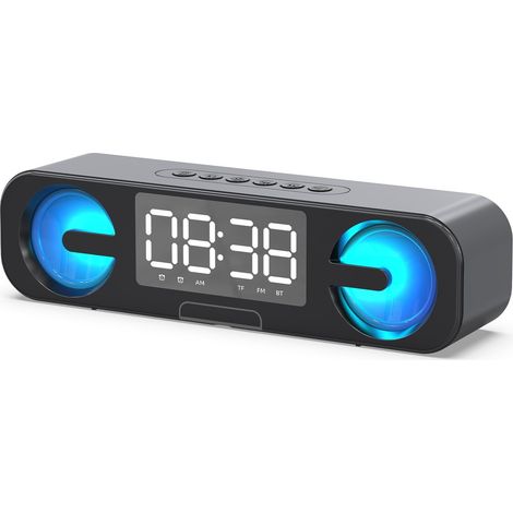 Enceinte Bluetooth RGB 10 W (noire) avec fonction réveil sans fil (1/5)