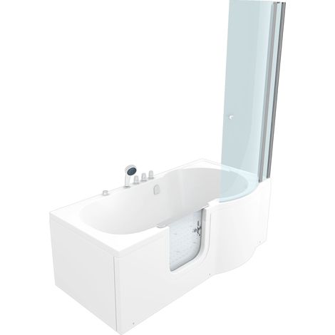 Seniorendusche und Wanne mit Whirlpool S12D-TH-AIR-L-EC Dusche 170x85cm (1/5)