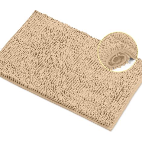 Tapis De Bain-Tapis De Salle De Bain Douche en Peluche Extra-Doux, Matériau en Microfibre Chenille 1 ``, Tapis De Bain Shaggy Super Absorbant - Bouleau - 20 X 30 (1/5)