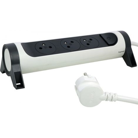 Regleta de enchufes con 3 tomas giratorias y cable de 1,5 m - Legrand
