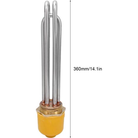 Élément chauffant pour chaudière à réservoir d'eau, tube chauffant électrique antidéflagrant haute puissance, tube en acier inoxydable, DN40, tête en cuivre, tube 201, 9 kW (1/5)