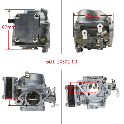 Le 6G1-14301-00 convient aux moteurs hors-bord Yamaha 6HP/8HP 2 temps avec carburateurs P21XM. (1/4)