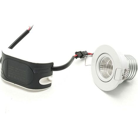 Faretto led incasso 3 watt 1 led cob orientabile luce bianca 6500K illuminazione per controsoffittatura (1/4)