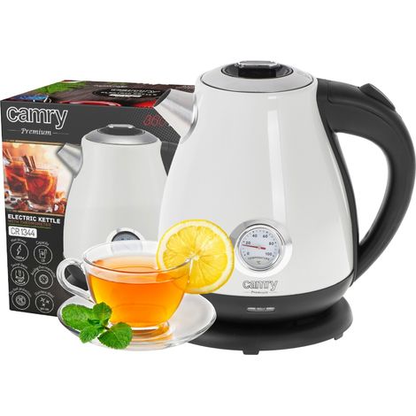 Bouilloire électrique Camry CR 1344 blanche avec thermomètre 1,7L (1/5)