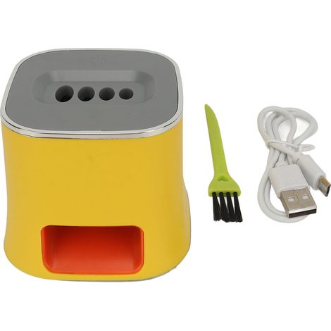 Sgranatrice elettrica per meloni, in acciaio inox, giallo brillante. (1/5)