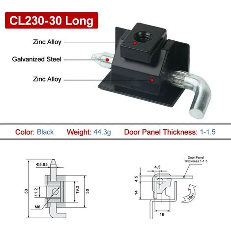 (CL230-30-HS-1.5-2-M-5PCS)CL230 Charnière de porte d'armoire électrique en acier inoxydable à goupille détachable CL211 (1/5)