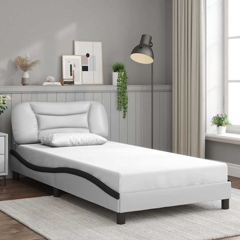 vidaXL Giroletto senza Materasso Hvar Nero e Bianco 100x200 cm in Similpelle (1/5)