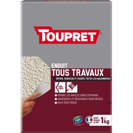 Toupret Reparaturspachtel Weiß 1 kg Pulver